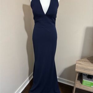 Elegant Navy Blue Evening Gown